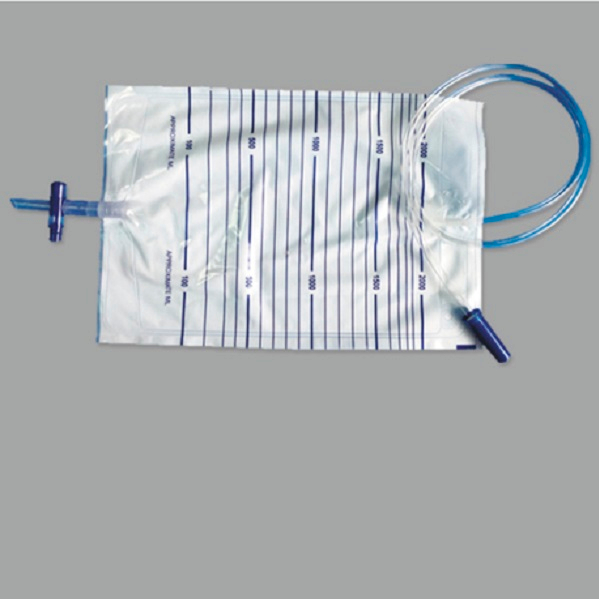 Válvula de salida cruzada aprobada por CE/ISO Bolsa de orina de 2000 ml (MT58043003)