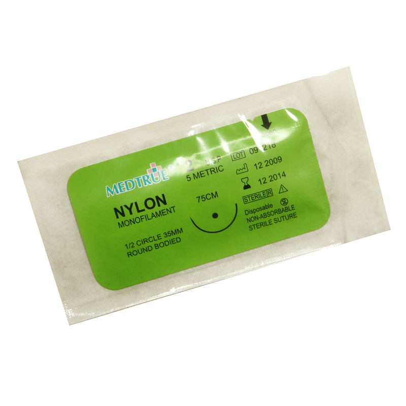 Sutura quirúrgica de monofilamento de nailon desechables médicos con aguja (MT580K0706)