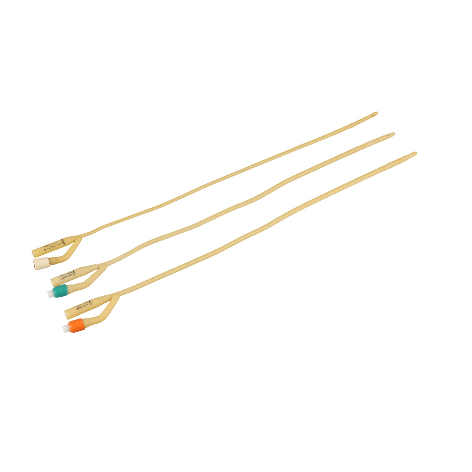Catéter Foley de látex recubierto de silicona de 2 vías 