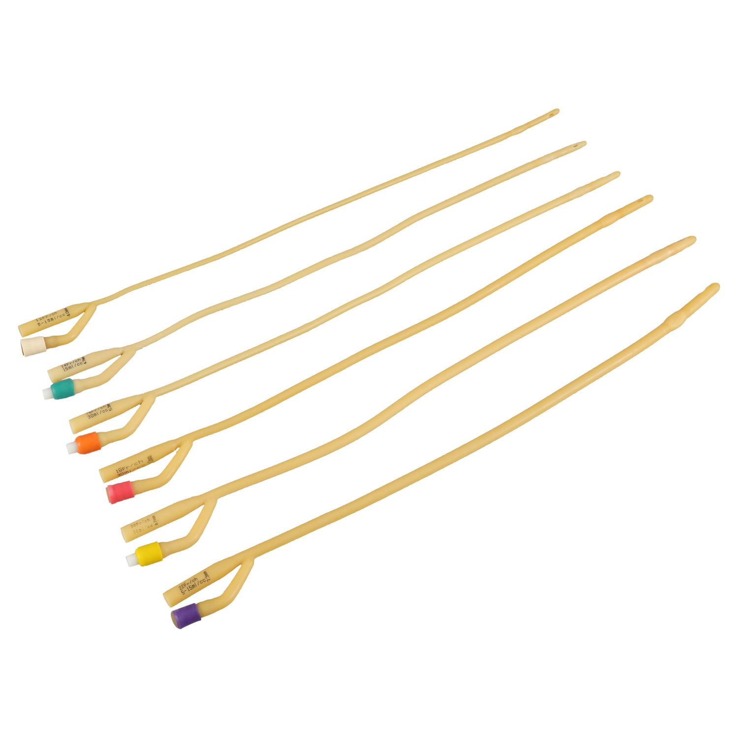 Catéter Foley de látex recubierto de silicona de 2 vías 